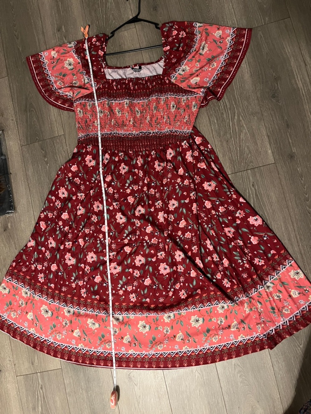 NWT Bloomchic Smocked Floral Midi Dress Size 22-24 Plus in Pink and Red - Picture 10 of 13